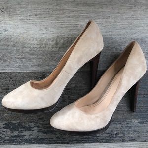 Cole Haan suede nude Nike Air technology pumps